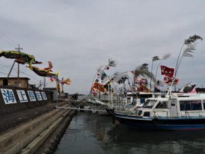 篠島からの御幣鯛御用船（伊勢市神社港）