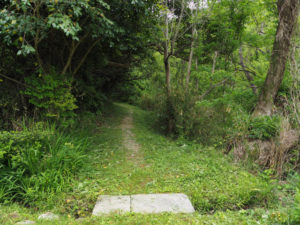 草が刈られていた参道へのアプローチ、神前神社（皇大神宮 摂社）