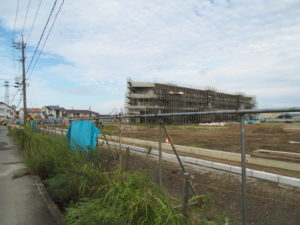 神社・大湊統合小学校（みなと小学校）建設工事の現状