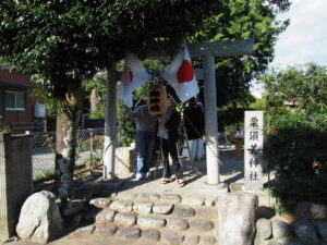 祭典準備中の粟須美神社（明和町馬之上）